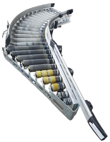 TGW Rollenkurvenförderer 45° links + Einschleuseeinheit 480-400-345 IR1050