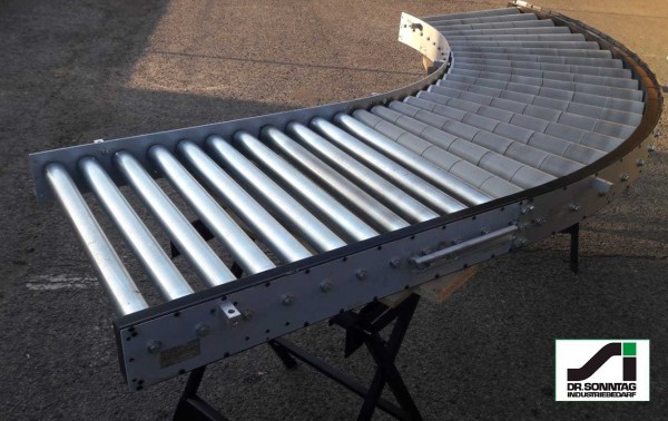 Transnorm curved roller conveyor 90° driven + straight section 670-600 IR800 + 830-670-600