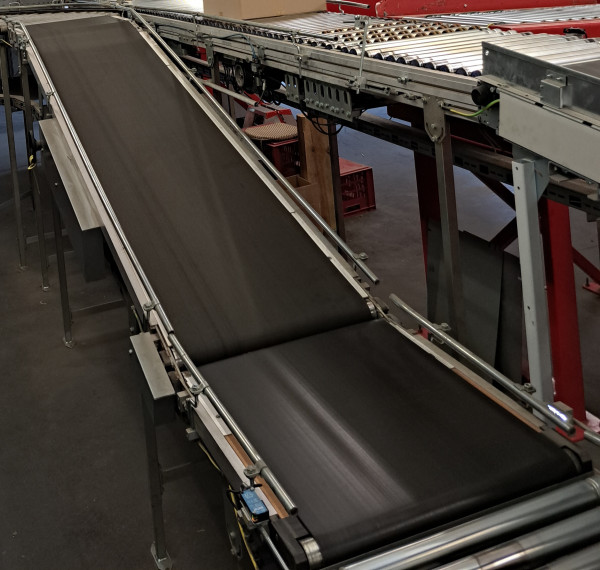 Transnorm Rising falling Incline belt conveyor with leading belt GF 800+2800+650-700-600