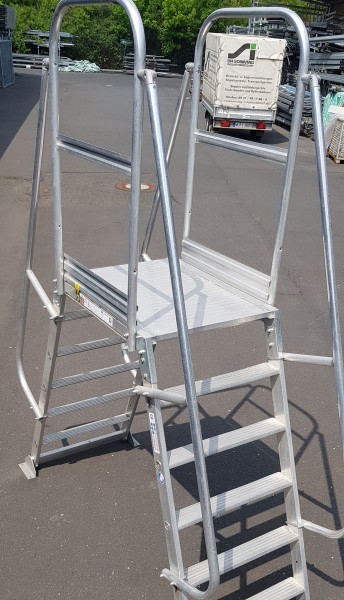 MUNK Günzburger Steigtechnik 303406 Aluminium Überstieg Maschinenübergang mit Podest / Brücke