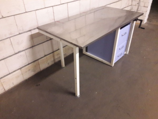Work table packing table workbench height adjustable with stainless steel top and drawer container