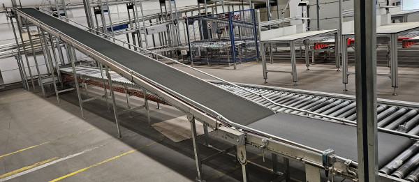 Transnorm Rising falling Incline with arch and forerun belt conveyor 1000+10700+1000-600-500
