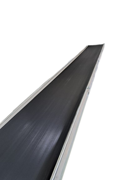 Transnorm Steigband Gefälleband Gurtförderer Förderband mit Vorlaufband GF 25000+4000-1000-900