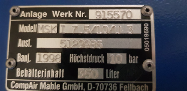 Mahle Schraubenkompressor MSK I7,5/10/U3
