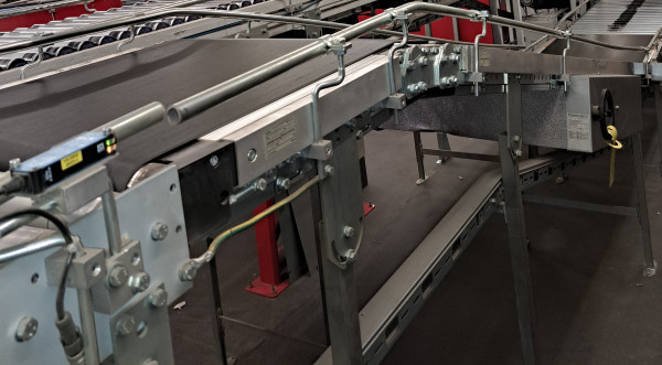 Transnorm Rising falling Incline belt conveyor with leading belt GF 800+2800+650-700-600