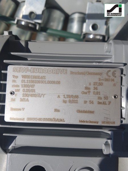 Dematic curved roller conveyor 90° driven roller curve 500-430 IR765