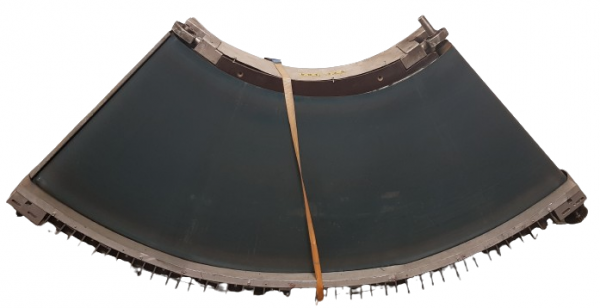 Transnorm Gurtkurvenförderer links GKF 90°-780-600 IR600 beidseitigen Übertrieb