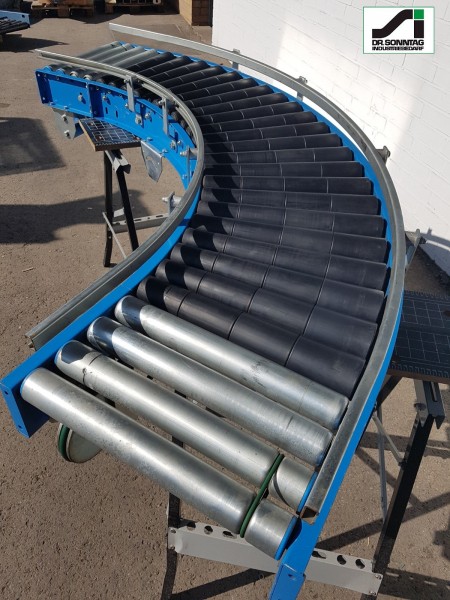 Schulz Rollenkurvenförderer rechts mit Vor- und Nachlauf 90°-450-390 IR1570+2x250-450-390