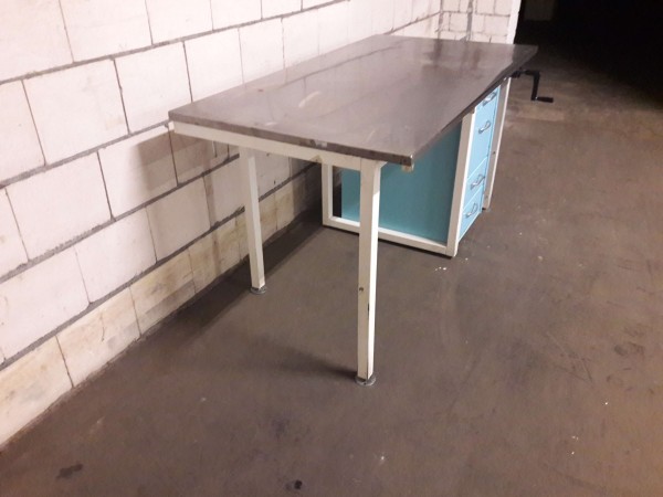 Work table packing table workbench height adjustable with stainless steel top and drawer container