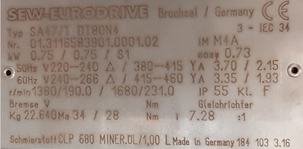 Transnorm curved belt conveyor left 65°-780-600