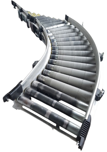 TGW Rollenkurvenförderer 45° links + Einschleuseeinheit 480-400-345 IR1050