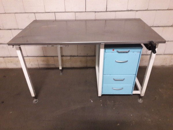 Work table packing table workbench height adjustable with stainless steel top and drawer container