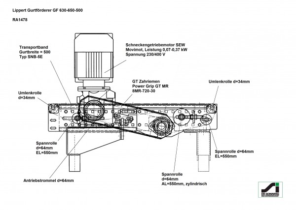 Lippert belt conveyor belt conveyor GF 630-650-500