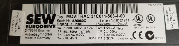 SEW Movitrac frequency converter 31C011-503-4-00