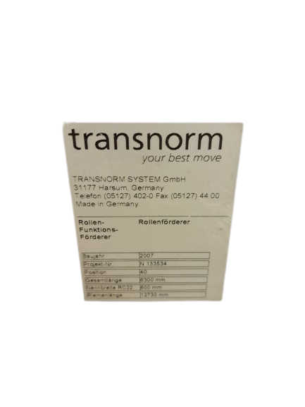Transnorm Staurollenbahn Rollenbahn Rollenförderer 6300-700-630