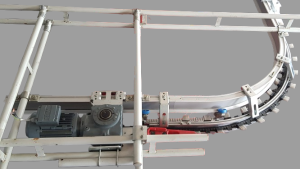 OMNIFLO Hängeförderer System Linearführung angetriebene Kurve Aluminium