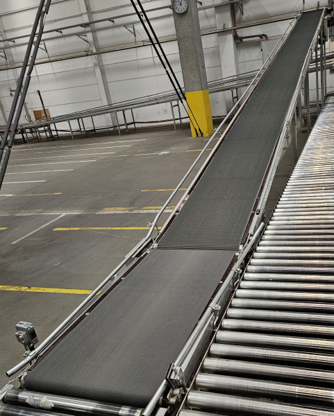 Transnorm Rising falling Incline with arch and forerun belt conveyor 1000+10700+1000-600-500