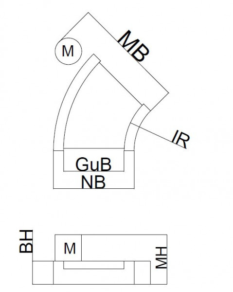 Transnorm Gurtkurvenförderer Gurtkurve 45°-800-700 IR1600 rechts
