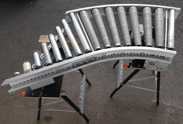 Gebhardt curved roller conveyor 45° driven + insertion unit 610-550 IR800