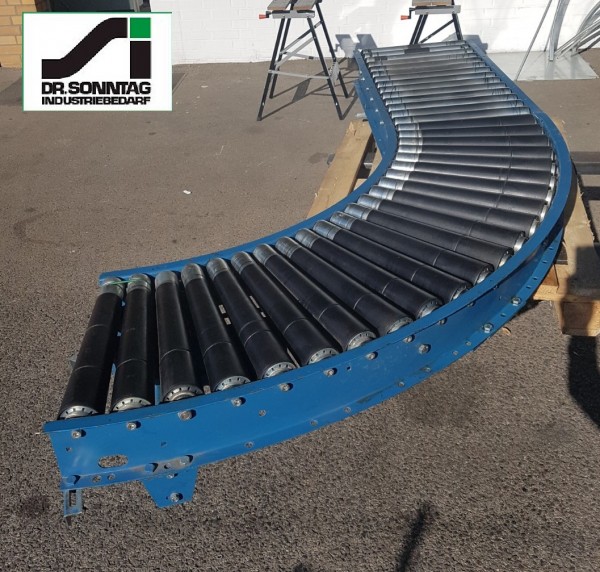 Dematic curved roller conveyor 90° left driven + straight section 500-440 IR765 + 880-500-440