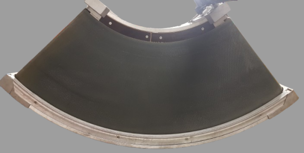 Transnorm spiral helix belt curve conveyor left 90°-825-600 IR600