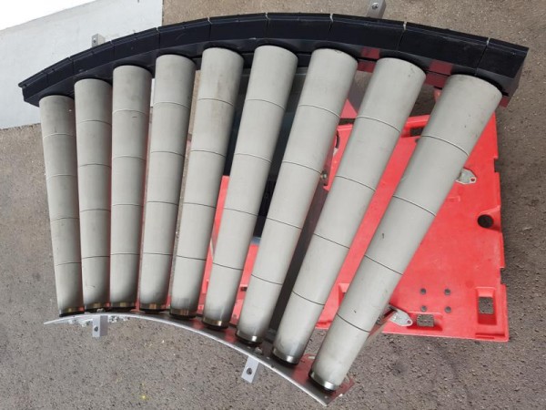 Transnorm curved roller conveyor left driven roller curve 45°-565-500 IR750