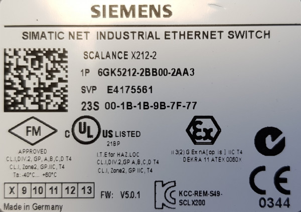 Siemens PLC SPS SCALANCE X212-2 6GK5212-2BB00-2AA3
