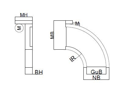Transnorm Gurtkurve Förderer links 90°-700-500-IR900