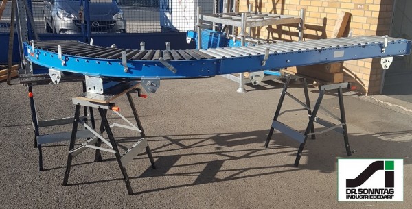 Schulz roller curve conveyor left with straight section 90°-450-390 IR795 +1875-450-390