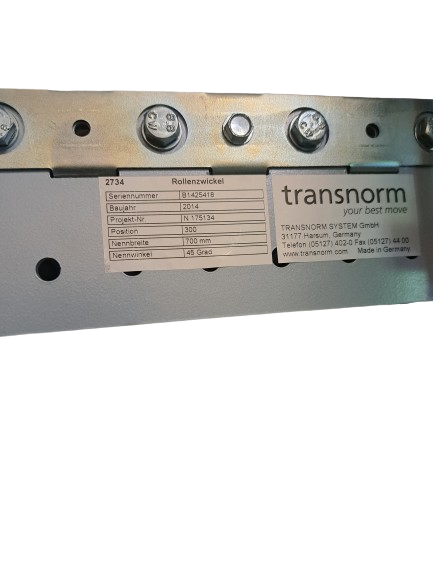 Transnorm Schrägzulauf Ausschleuser Einschleuser Rollenzwickel 45°-700-685