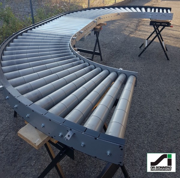 Transnorm Rollenkurvenförderer 2 x 90° 670-600 IR816 + Geradstück 900-670-600