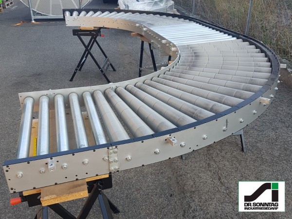 Transnorm Rollenkurvenförderer 2 x 90° 670-600 IR816 + Geradstück 900-670-600