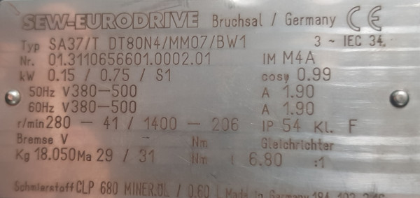 Transnorm spiral helix belt curve conveyor right 90°-750-650 IR1200