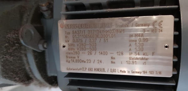 Transnorm belt curve conveyor 20° right GKF 640-750-550 IR1300