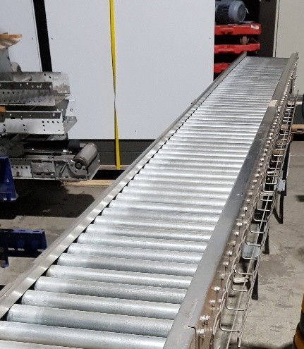 Roller conveyor 2750/2180/1500-420-350 with chain drive