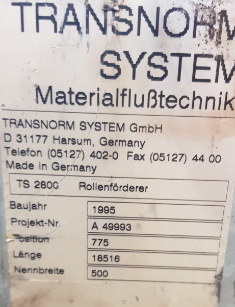 Transnorm roller conveyor 3620-600-555