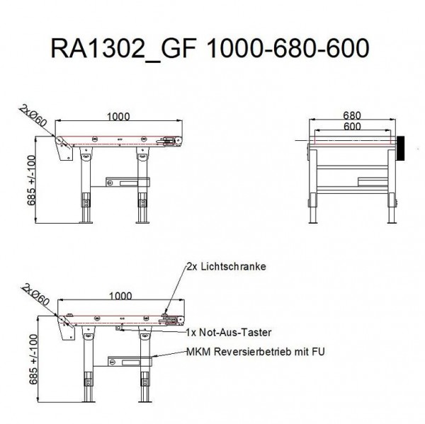 Kannegiesser belt conveyor belt conveyor belt GF 1000-680-600