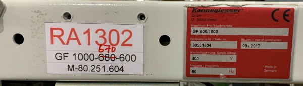 Kannegiesser belt conveyor belt conveyor belt GF 1000-680-600