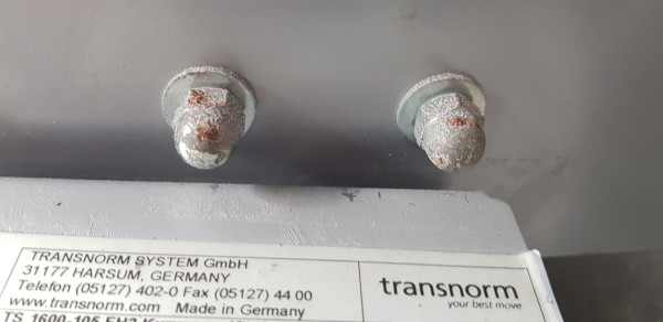 Transnorm Gurtkurve Förderer links 90°-700-500-IR750 - NEU mit LAGERSPUREN (ROST)