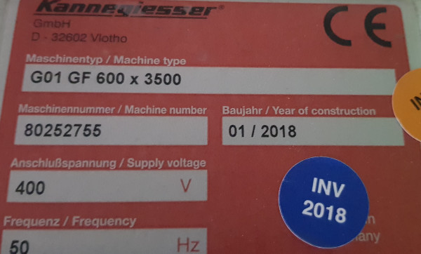 Kannegiesser Gurtförderer Förderband Gurtband GF 3500-680-600