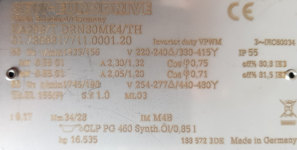 Transnorm curved belt conveyor left 90°-700-500-IR450 - NEW