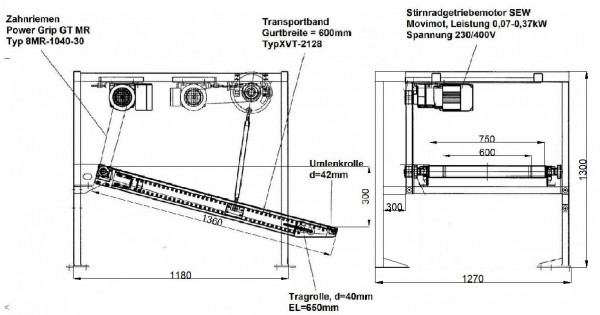 Lippert Belt Conveyor Folding Belt Switch track conveyor belt 1360-750-600