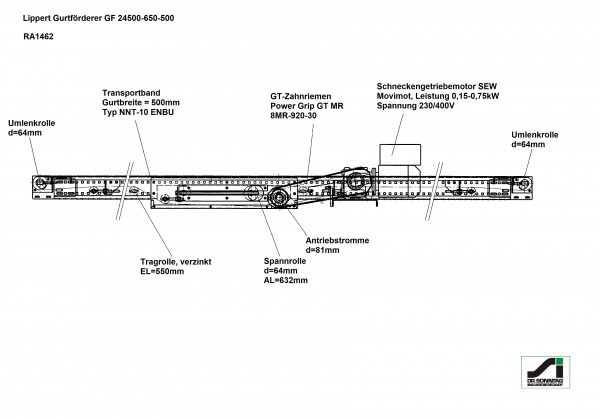 Lippert belt conveyor belt conveyor GF 24500-650-500