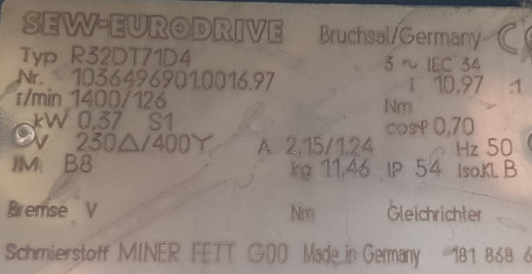 Transnorm curved belt conveyor left 90°-750-550-IR900