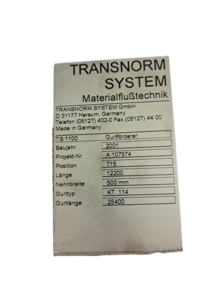 Transnorm belt conveyor belt conveyor GF 6585-600-500