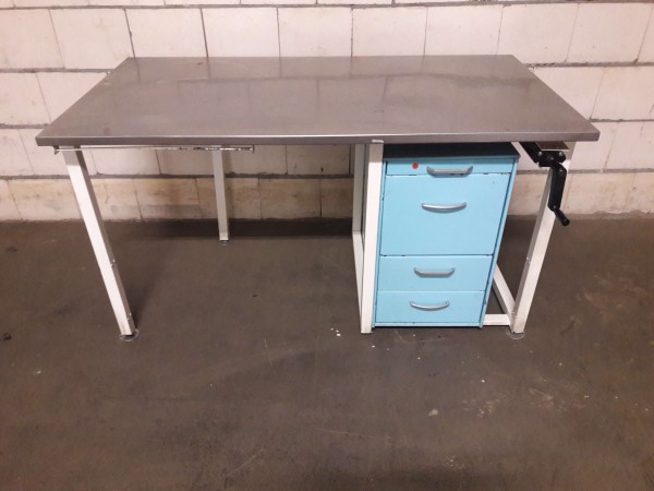 Work table packing table workbench height adjustable with stainless steel top and drawer container