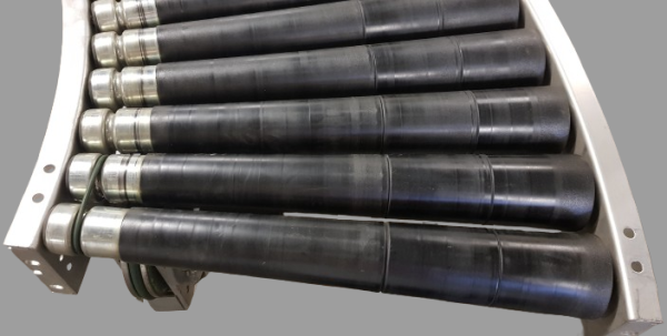 Dematic roller curve right inkluding Brake 90°-600-540 IR795