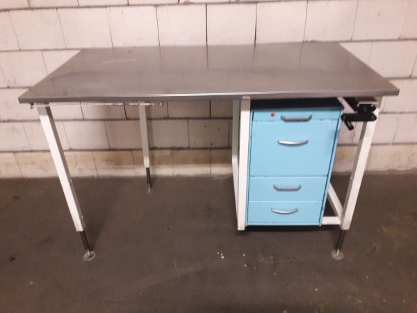 Work table packing table workbench height adjustable with stainless steel top and drawer container