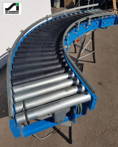 Schulz roller curve conveyor right with pre- and post-run 90°-450-390 IR1570+2x250-450-390