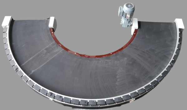 Transnorm curved belt conveyor left bend 180°-650-500 IR600